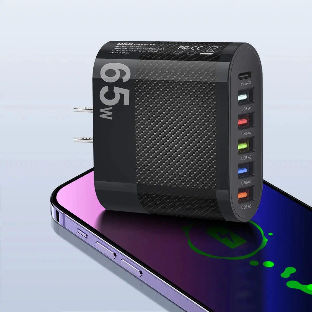 3.1A 5Ports USB Charger PD Charging Adapter For Xiaomi iPhone 13 Samsung Mobile Phone Plug Charging QC 3.0 Wall Charger Tarot Yeah