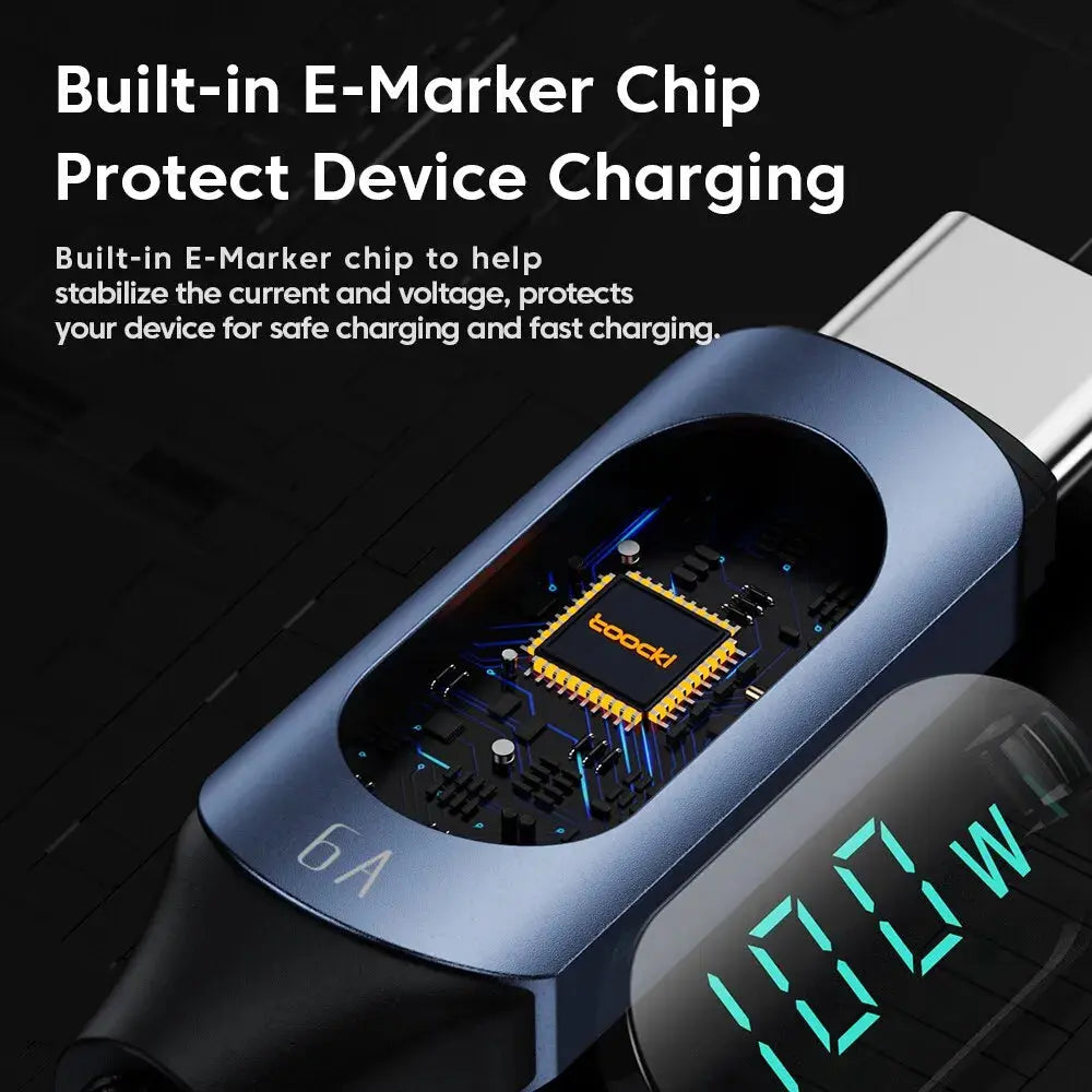 Toocki Type C to Type C Cable 100W PD Fast Charging Charger USB C to USB C Display Cable For Xiaomi POCO F3 Realme Macbook iPad Tarot Yeah