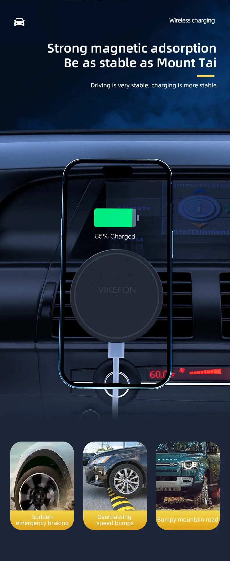 30W Magnetic Car Wireless Charger + Ring For iPhone 12 13 14 15 pro max mini Air Vent Car Phone Holder Stand Fast Car Charging Tarot Yeah