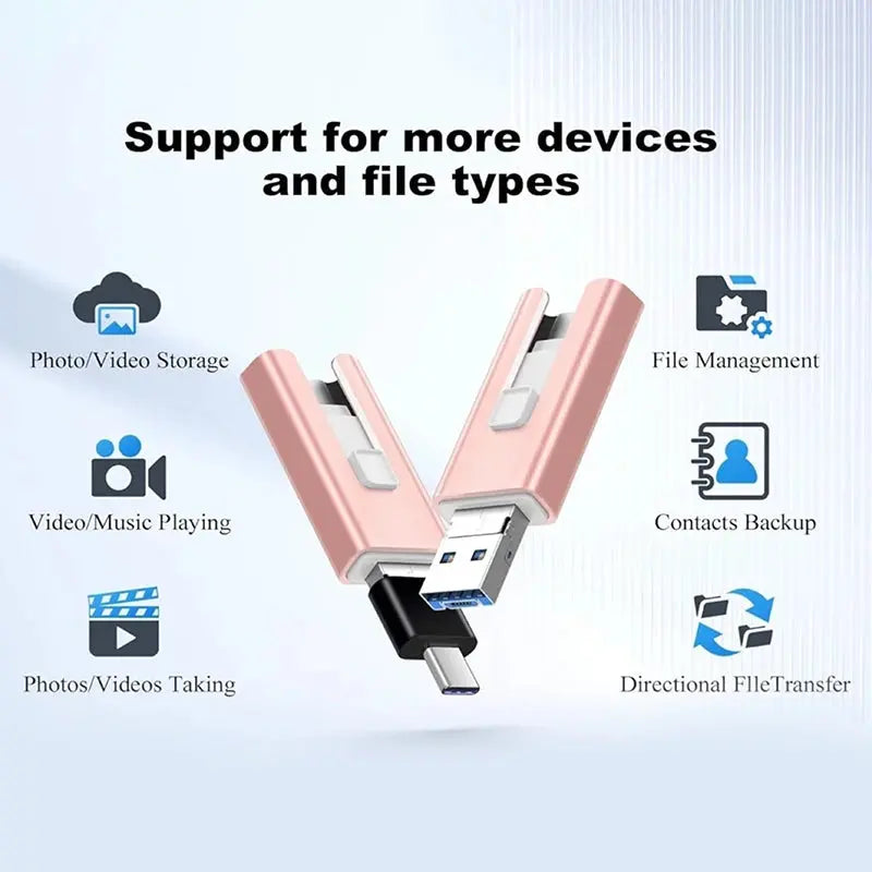 4 In1 OTG Micro USB 3.0  Flash Drive  Dual purpose Android TYPE-C Pen Drive Mobile Micro USB Memory Stick Drive Free For iPhone Tarot Yeah