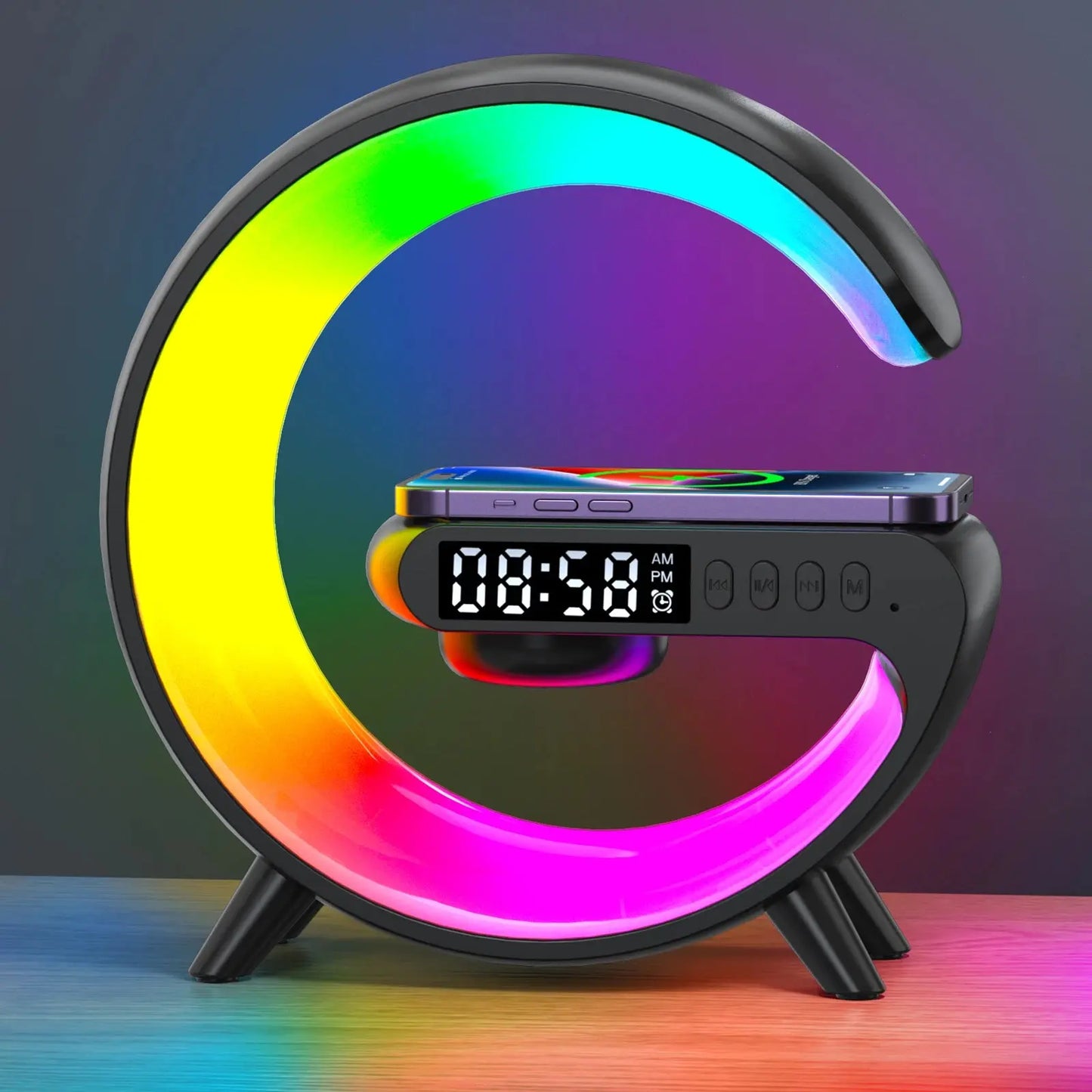 Multifunction Wireless Charger Pad Stand Speaker TF RGB Night Light 15W Fast Charging Station for iPhone Samsung Xiaomi Huawei Tarot Yeah