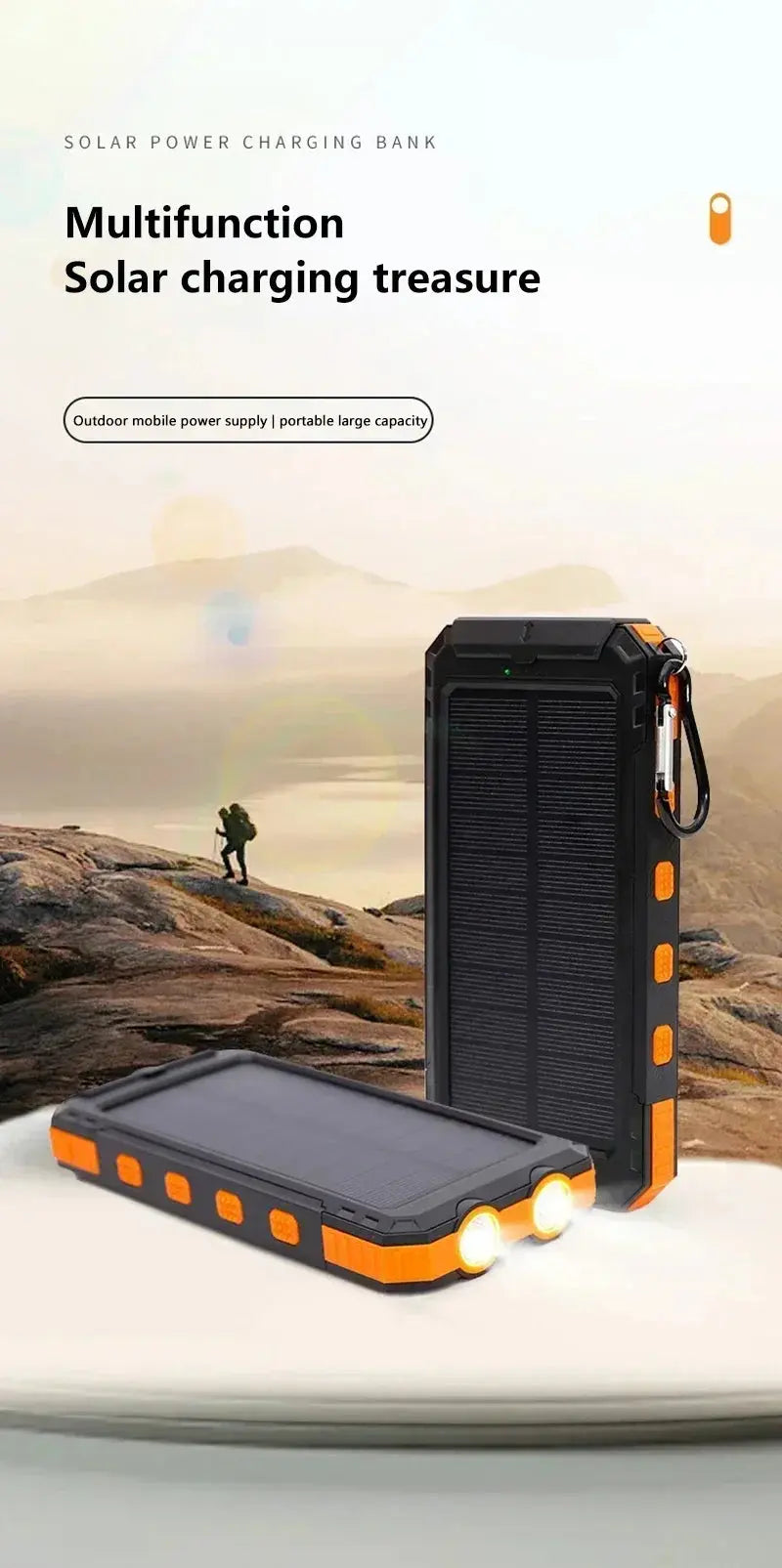 200000mAh Large Capacity Solar Power Bank Fast Charging Portable Charger External Battery  for IPhone Samsun Xiaomi Powerbank Tarot Yeah