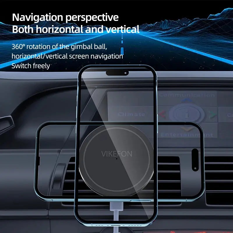 30W Magnetic Car Wireless Charger + Ring For iPhone 12 13 14 15 pro max mini Air Vent Car Phone Holder Stand Fast Car Charging Tarot Yeah