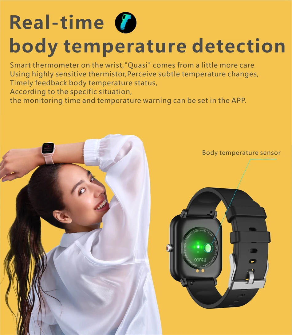 2024 New Body Temperature Monitor Watch Men Smart Watch Sports Music Playback Waterproof SmartWatch Heart Rate Blood Pressure
