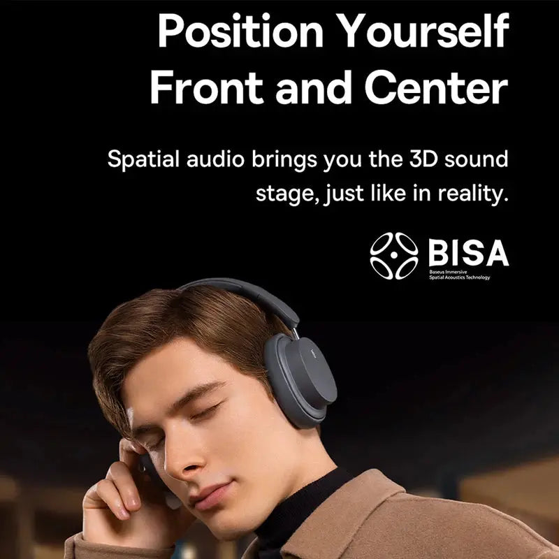 Baseus Bowie D05 Wireless Headphone 3D Spatial Audio Earphone Bluetooth 5.3 Headset 40mm Driver Foldable Over Ear Headphone 70H.
