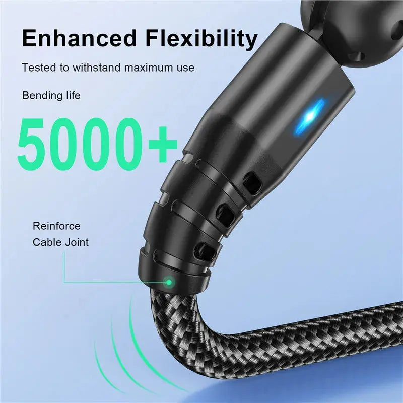 USLION 540 Rotate 5A Magnetic Cable Fast Charging Type C Cable Micro USB Magnet Charge Phone Data Line Wire For iphone 15 Xiaomi Tarot Yeah