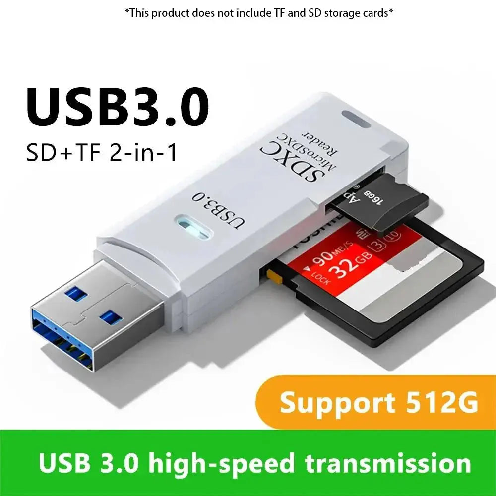 2 in 1 USB 3.0 Card Reader Micro sd card Reader usb adapter High Speed Cardreader TF Memory card For PC Laptop Accessories Tarot Yeah