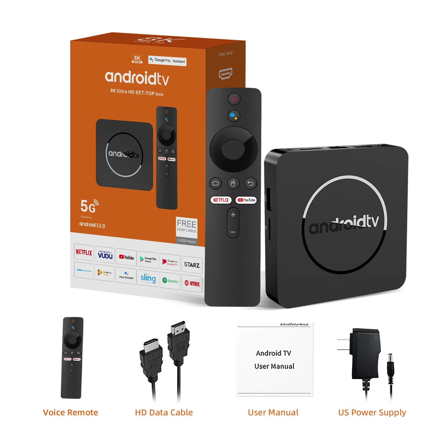 Q1 Smart TV Box Android13 Allwinner H313 Google Assistant 2GB16GB Dual 2.4G5.8GWifi Bluetooth 4K HDR10 Stream Media Player