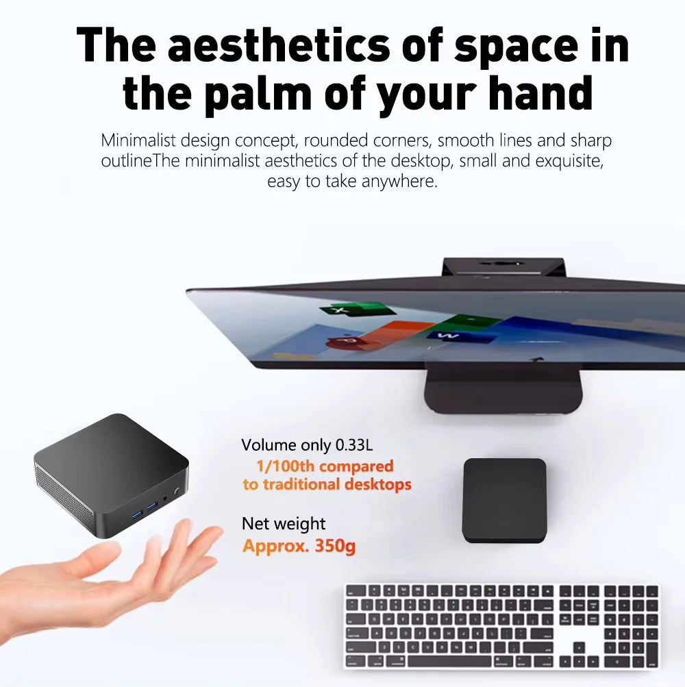 Mini PC Intel Core i9 Processor UHD Graphics Small Pocket Computer Windows 11 Mini PC WiFi6 1TB NVMe SSD Desktop Gaming Computer
