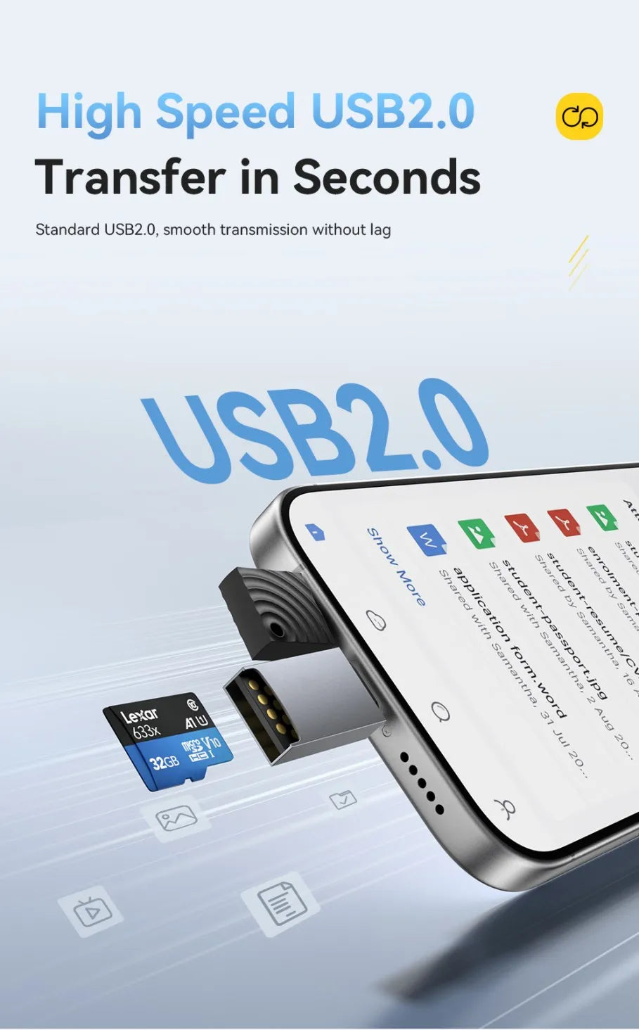 Essager 2 in 1 TF SD Card Reader USB 2.0 Memory Card Adapter Smart High Speed Cardreader Convertor for PC Laptop Accessories
