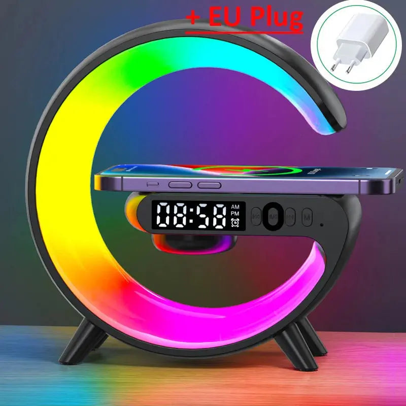 Multifunction Wireless Charger Pad Stand Speaker TF RGB Night Light 15W Fast Charging Station for iPhone Samsung Xiaomi Huawei Tarot Yeah