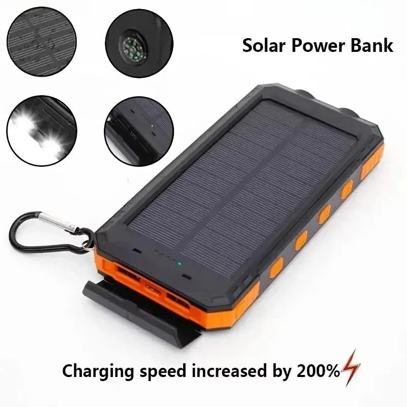 200000mAh Large Capacity Solar Power Bank Fast Charging Portable Charger External Battery  for IPhone Samsun Xiaomi Powerbank Tarot Yeah