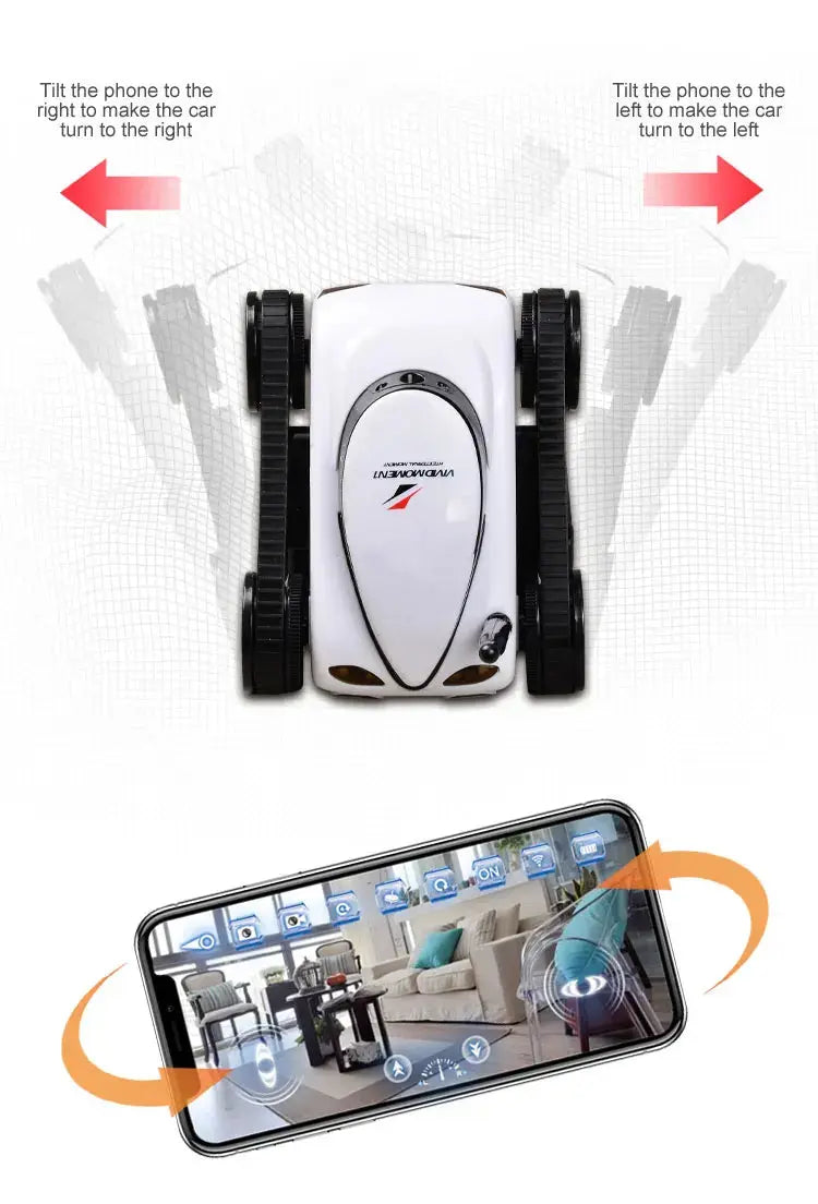 RC Camera Tank FPV WIFI Real-time Quality Mini RC Car HD Camera Video Remote Control Robot Car Intelligent APP Wireless Toys.