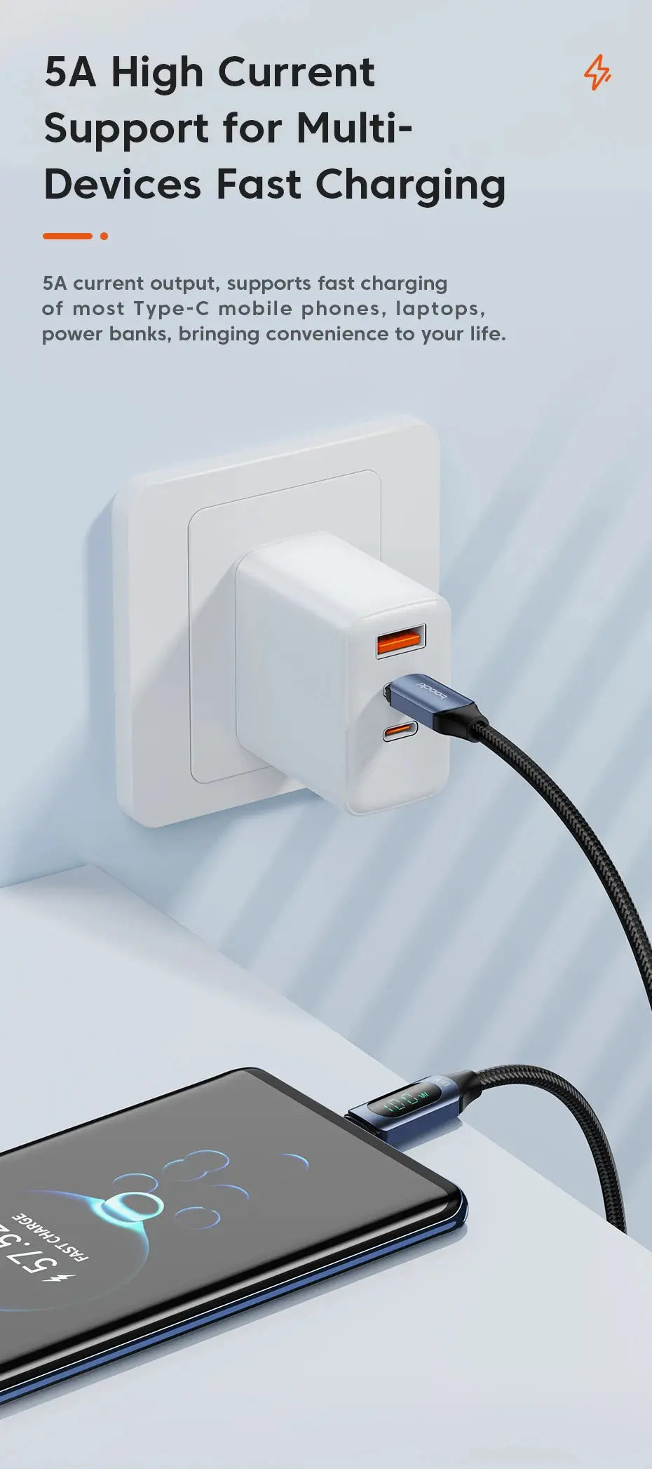 Toocki Type C to Type C Cable 100W PD Fast Charging Charger USB C to USB C Display Cable For Xiaomi POCO F3 Realme Macbook iPad Tarot Yeah