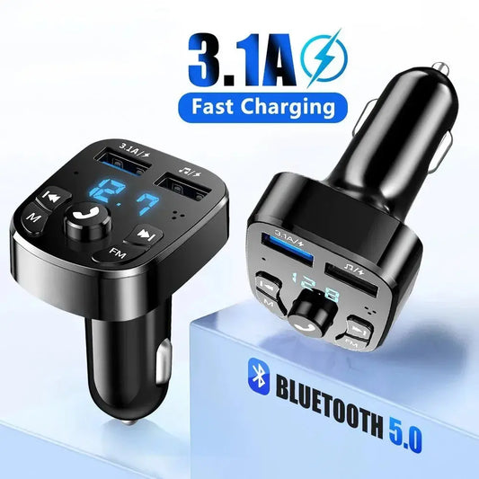 3.1A FM Transmitter Wireless Bluetooth 5.0 Car MP3 Player Dual USB Fast Charging Adapter  in Car Noise Reduction Audio Receiver Tarot Yeah