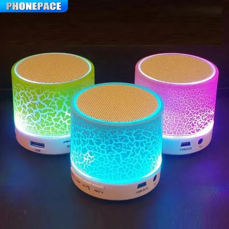PHONEPACE Bluetooth Speaker Wireless Loudspeaker Crack LEDTF Card USB Subwoofer Portable MP3 Music Sound Column