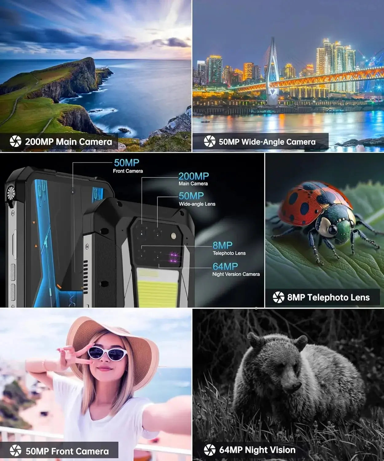 8849 Tank 3 Pro Unihertz Rugged Projector Smartphone 23800mAh 5G Android14 Outdoor Phone 512GB+36GB 120W Fast Charging Dual Sim Tarot Yeah