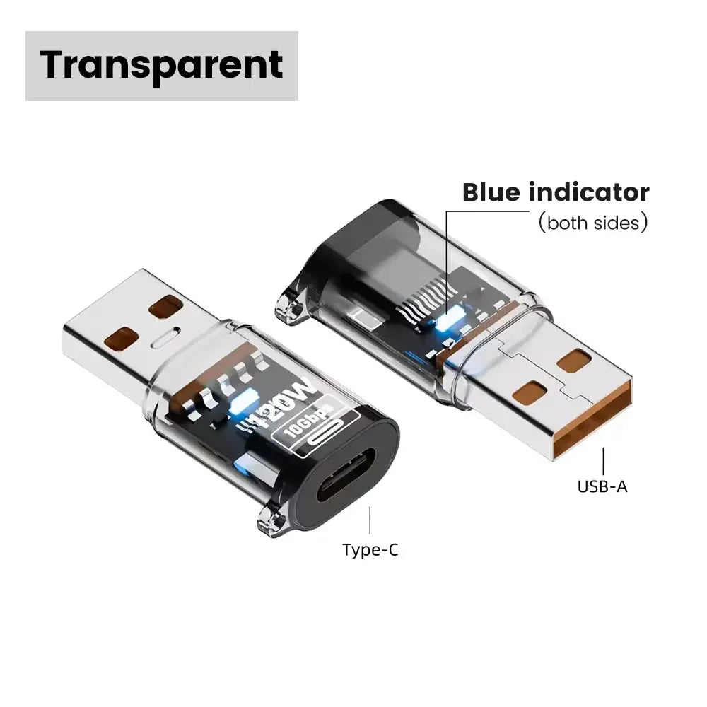 USB3.2 Adapter 10Gbps, 120W USB C Female to USB Male/USB Type-C Male to USB Female Adapter OTG Fast Charging with Double Tarot Yeah