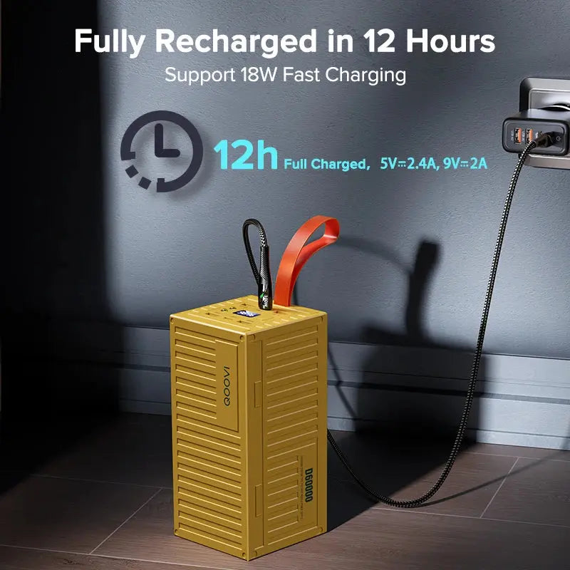 QOOVI 60000mAh Power Bank 22.5W PD QC 3.0 Charger Powerbank Large Battery Capacity Power Station Fast Charging For iPhone Xiaomi Tarot Yeah