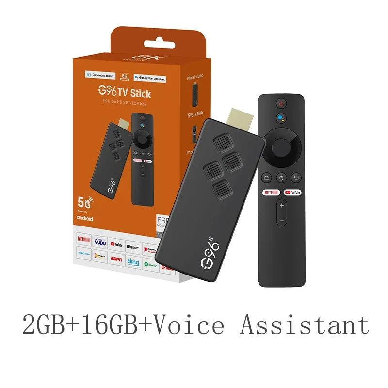 G96 high-performance android 13.0 4k smart TV Stick ATV H313 2GB RAM 16GB ROM Q2 infrared remote control tv stick Dual Wifi