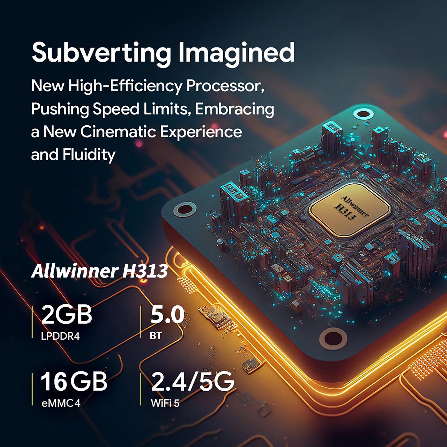 Q1 Smart TV Box Android13 Allwinner H313 Google Assistant 2GB16GB Dual 2.4G5.8GWifi Bluetooth 4K HDR10 Stream Media Player