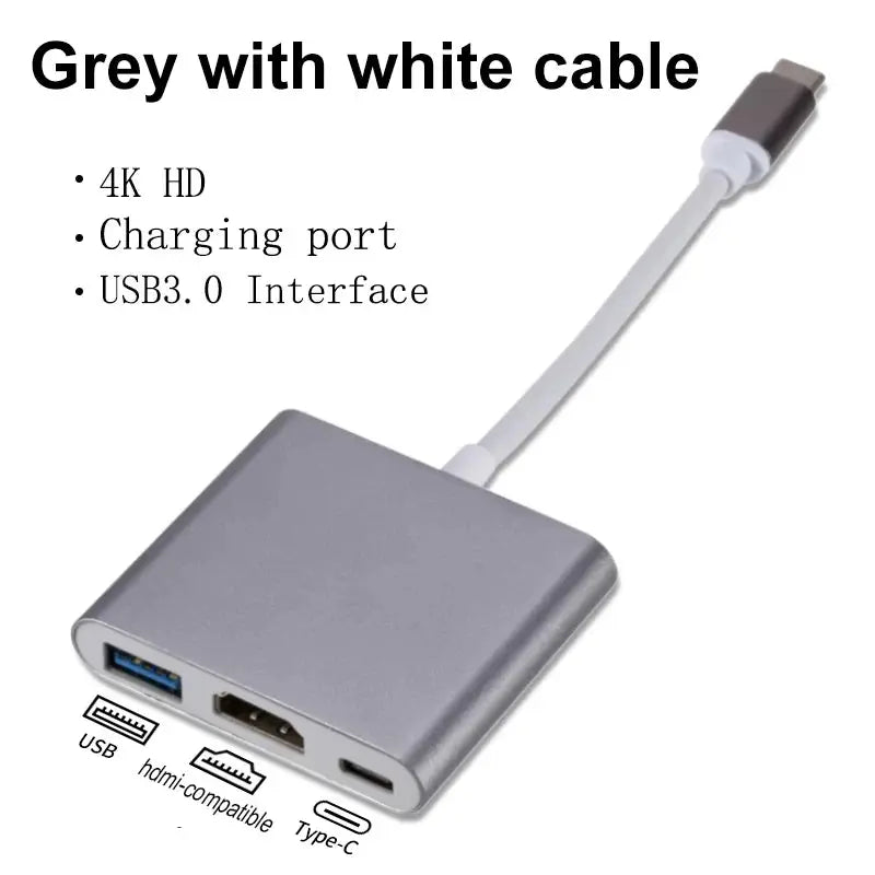 USB-C To HDMI-compatible 3 in 1 Cable Converter for Samsung Huawei iPad Mac USB 3.1 Type C To HDMI-compatible 4K Adapter Cable Tarot Yeah