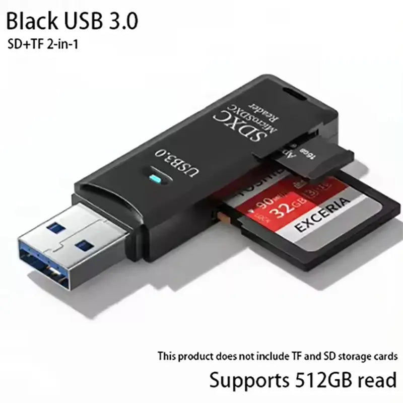 2 in 1 USB 3.0 Card Reader Micro sd card Reader usb adapter High Speed Cardreader TF Memory card For PC Laptop Accessories Tarot Yeah