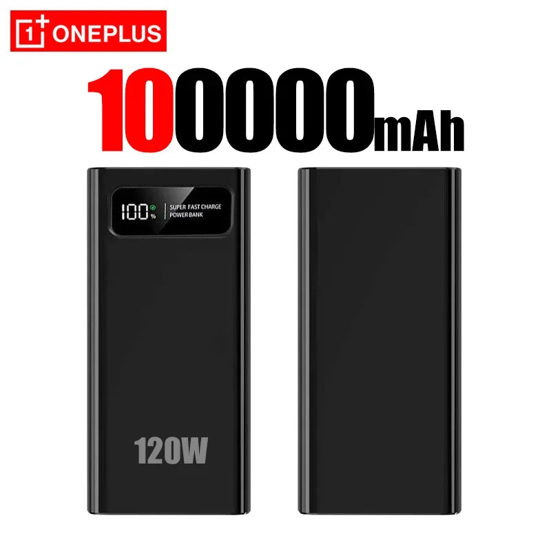 OnePlus 200000mAh LED Digital Display Power Bank High Capacity 120W Super Fast Charging Portable External Battery For IPhone NEW