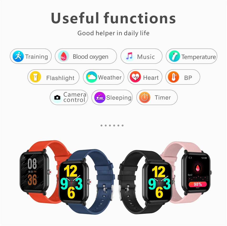 2024 New Body Temperature Monitor Watch Men Smart Watch Sports Music Playback Waterproof SmartWatch Heart Rate Blood Pressure