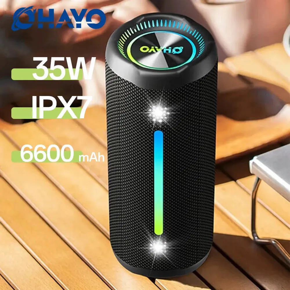Ohayo Portable Waterproof Bluetooth Speaker 35W Drivers with Powerful 360-Degree Sound and Thundering Bass,TWS,IPX7 Waterproof.
