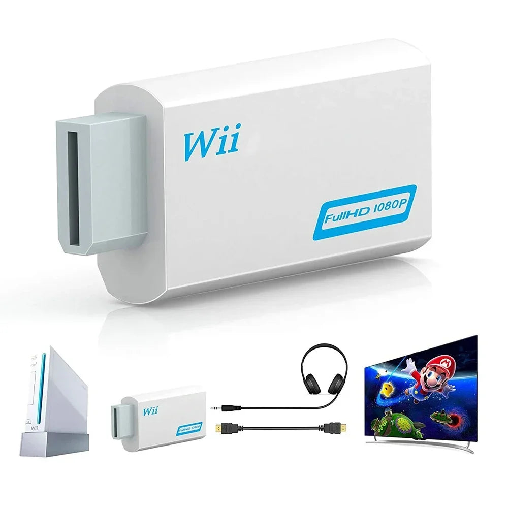 Full HD 1080P Wii To HDMI Compatible Converter Adapter Wii2HDMI Compatible Converter 3.5mm Audio for PC HDTV Monitor Display