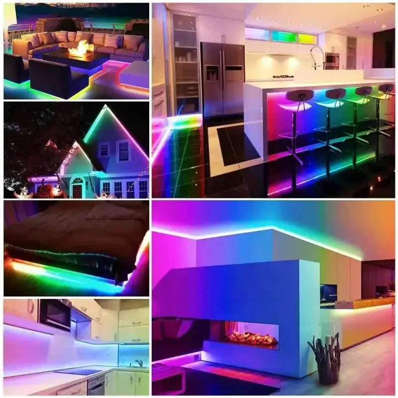Smart Neon LED Strip Light Sign Remote Control RGB Flexible Neon Tape TV Backlight 1/3/5m Waterproof for Room Home Outdoor Decor.