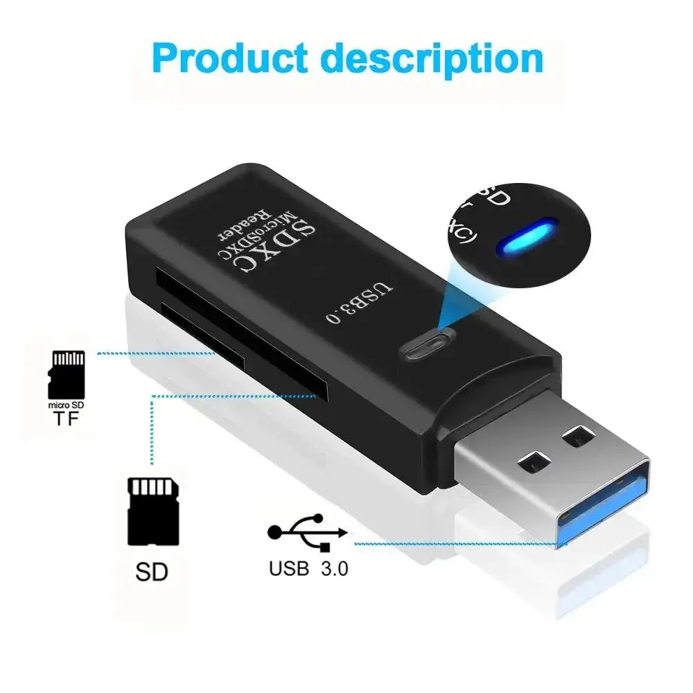2 in 1 USB 3.0 Card Reader Micro sd card Reader usb adapter High Speed Cardreader TF Memory card For PC Laptop Accessories Tarot Yeah