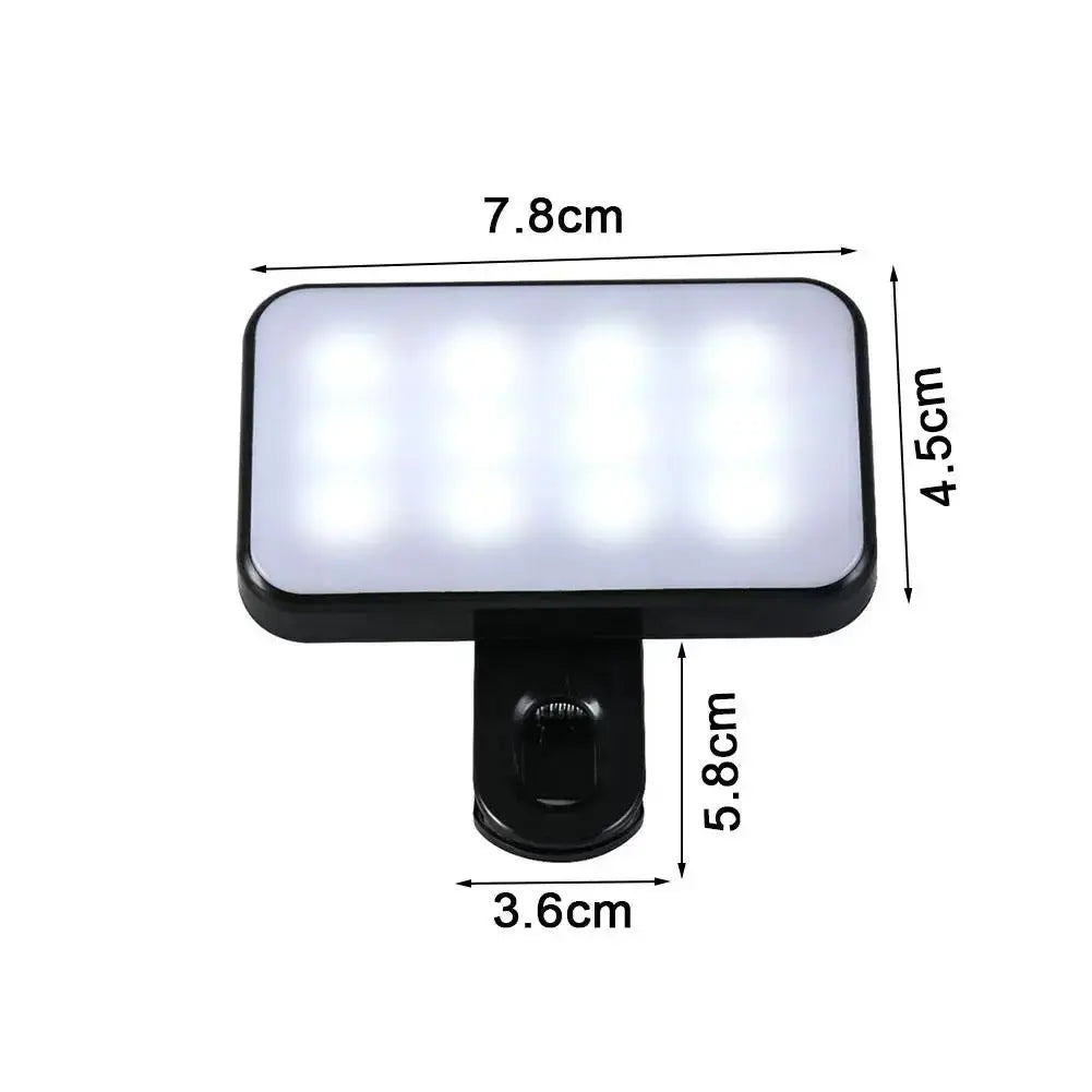 Portable Mini Selfie Fill Light Rechargeable 3 Modes Adjustable Brightness Clip On For Mobile Phone Make Up Computer Fill Light Tarot Yeah