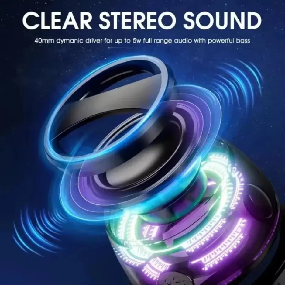 Outdoor Magnetic Bluetooth Speaker Wireless ‌Camping‌ Mini Travel Stereo Speaker with RGB Color Light and Phone Holder for IOS.
