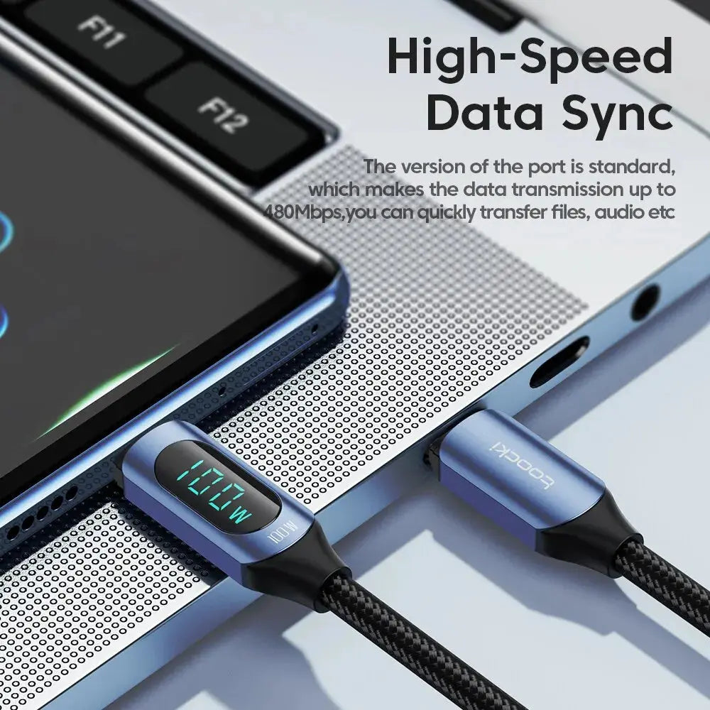 Toocki Type C to Type C Cable 100W PD Fast Charging Charger USB C to USB C Display Cable For Xiaomi POCO F3 Realme Macbook iPad Tarot Yeah
