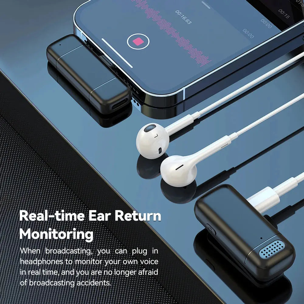 microphone charging compartment digital display receiver wireless Lavalier microphone mobile phone recording noise reduction mic.