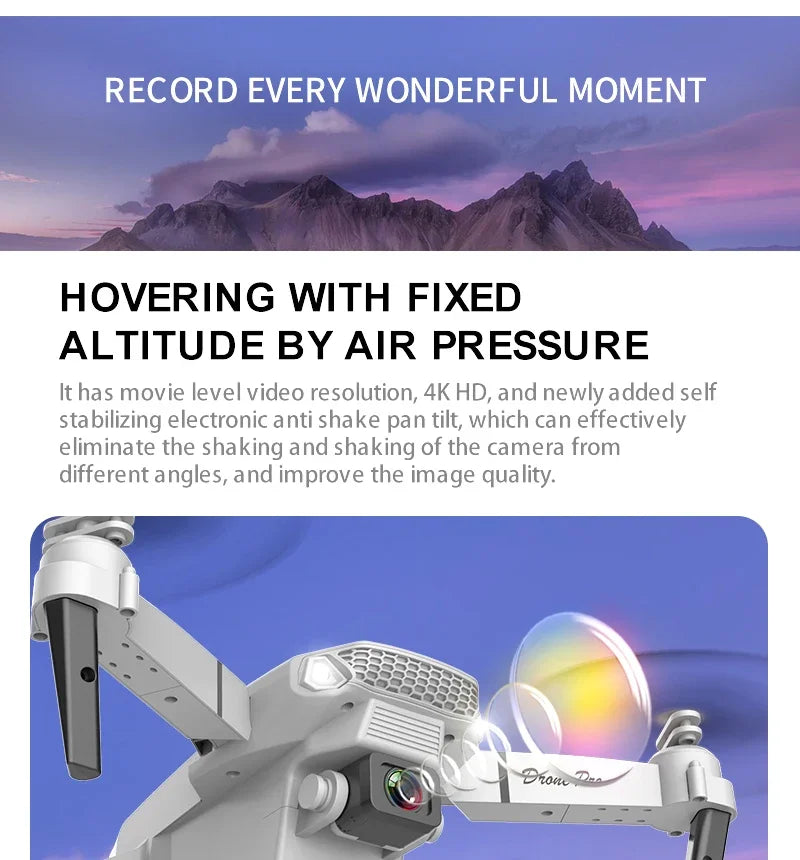 2025 New E88 Pro WIFI FPV Drone - 4K/1080P Dual Camera,Wide-Angle HD, Altitude Hold, Foldable Quadcopter, RC Helicopter Toy Gift