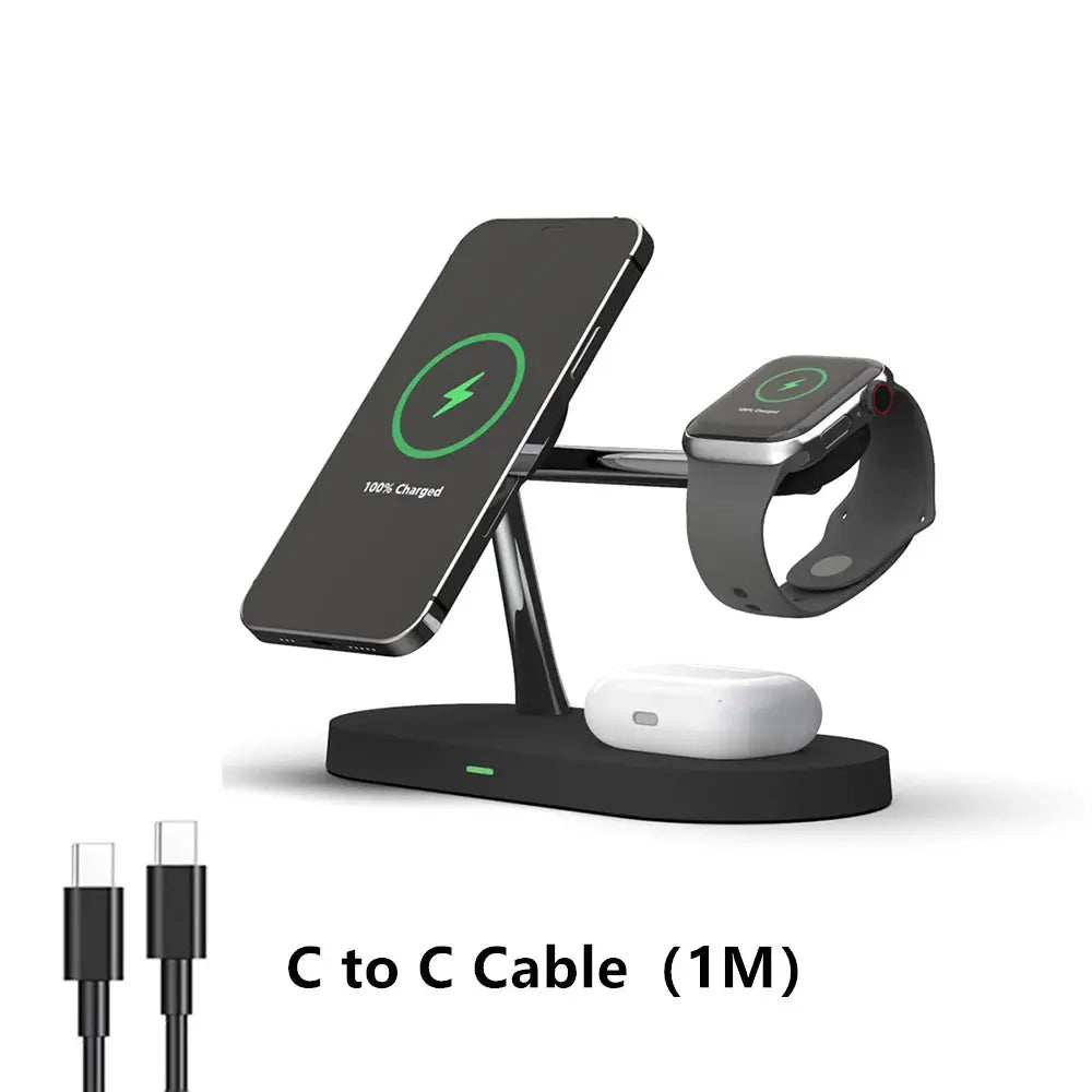 3 in 1 Wireless Charger Stand For iPhone 12 13 14 15 16 Fast Charging Station for Apple Watch 10 9 8 7 6 5 4 Airpods 2 3 Pro Tarot Yeah