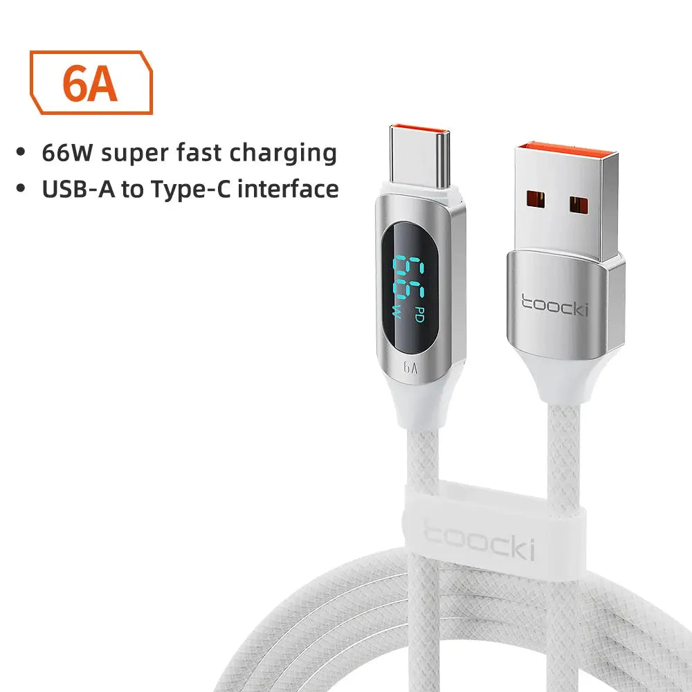 Toocki Type C to Type C Cable 100W PD Fast Charging Charger USB C to USB C Display Cable For Xiaomi POCO F3 Realme Macbook iPad Tarot Yeah