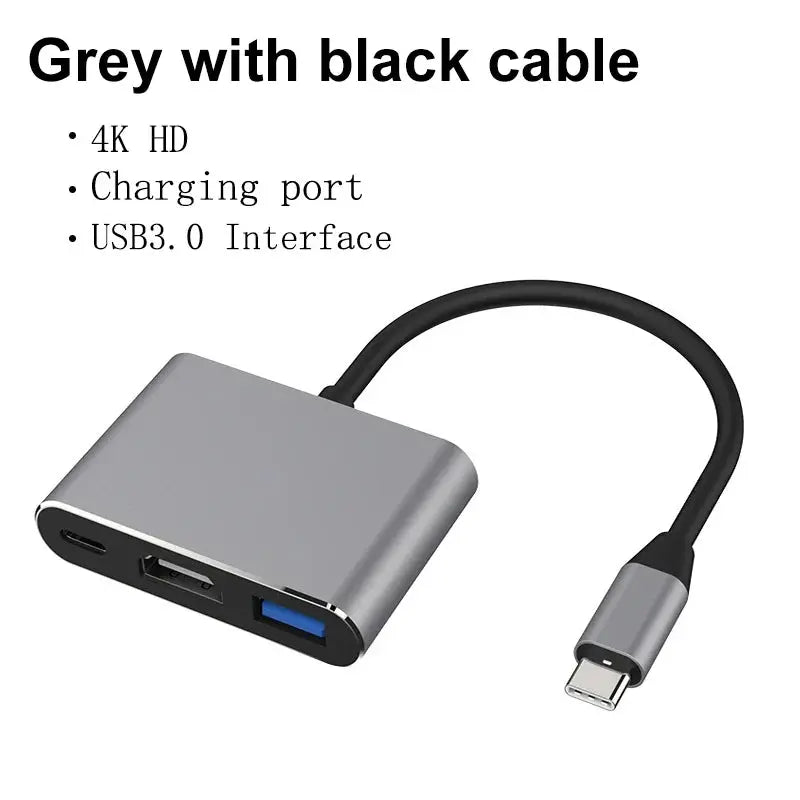 USB-C To HDMI-compatible 3 in 1 Cable Converter for Samsung Huawei iPad Mac USB 3.1 Type C To HDMI-compatible 4K Adapter Cable Tarot Yeah