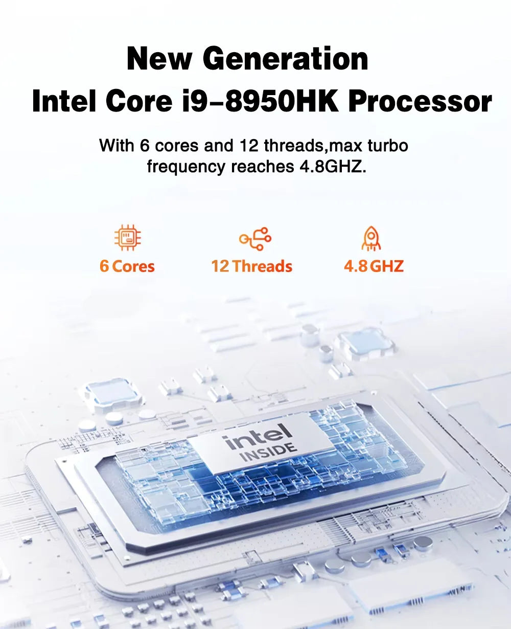 Mini PC Intel Core i9 Processor UHD Graphics Small Pocket Computer Windows 11 Mini PC WiFi6 1TB NVMe SSD Desktop Gaming Computer