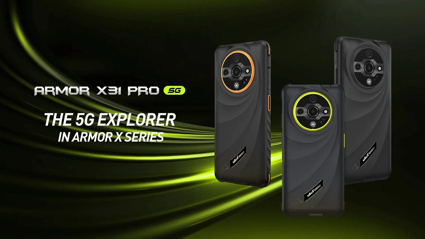 【World Premiere】Ulefone Armor X31 Pro 5G Rugged Phone Android 14 Smartphone 6.56”16GB + 256GB Night Camera 64MP 6050mAh NFC Tarot Yeah
