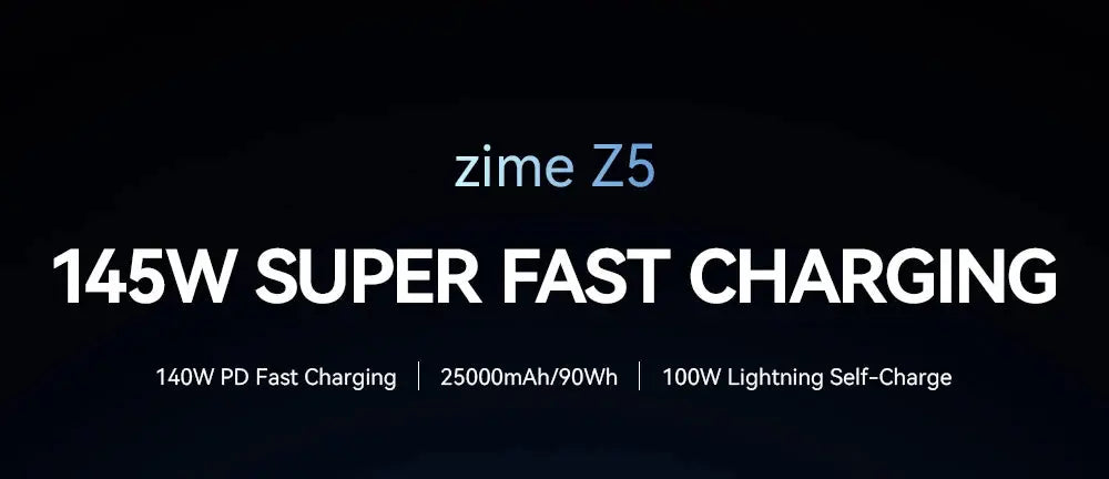 zime Z5 145W PowerBank 25000mAh PD Fast Charging High-wattage Portable Charger For Laptops And Phones With External Battery Tarot Yeah