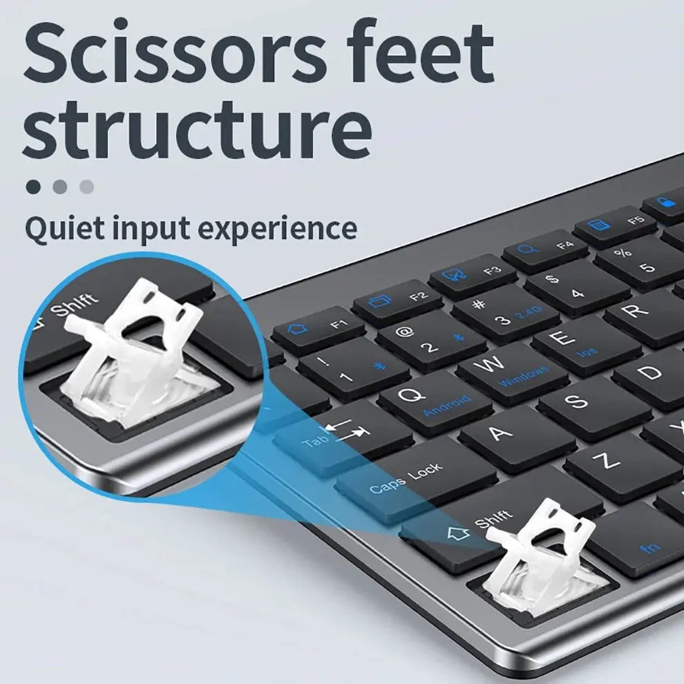 Jomaa Slim Rechargeable Bluetooth Keyboard and Mouse Set for Laptop Computer 2.4G USB Wireless Keyboard and Mouse Combo.