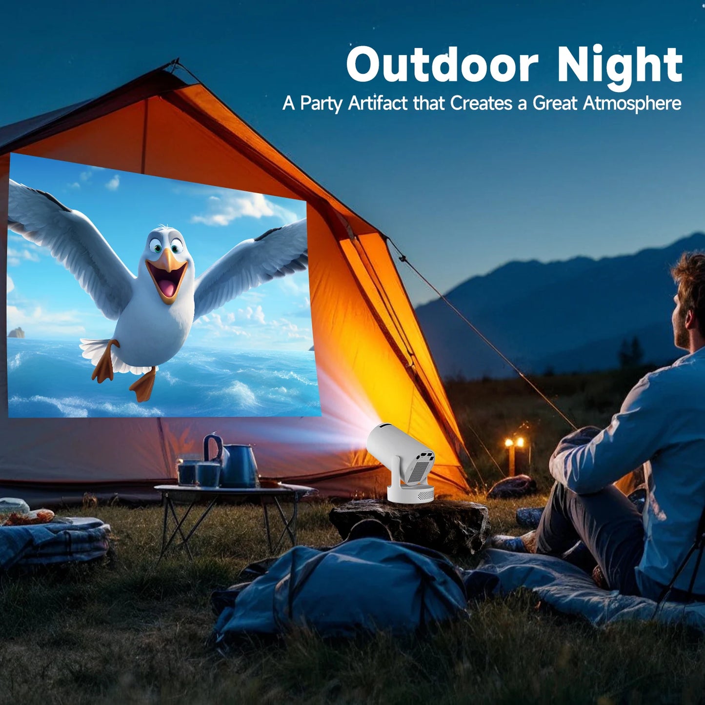 Magcubic HY300 Pro+ 4K Android 11 Portable Projector 8000 Lumens WiFi 6 BT5.4 Outdoor Theater 5W HiFi Speaker 720P HD Supported