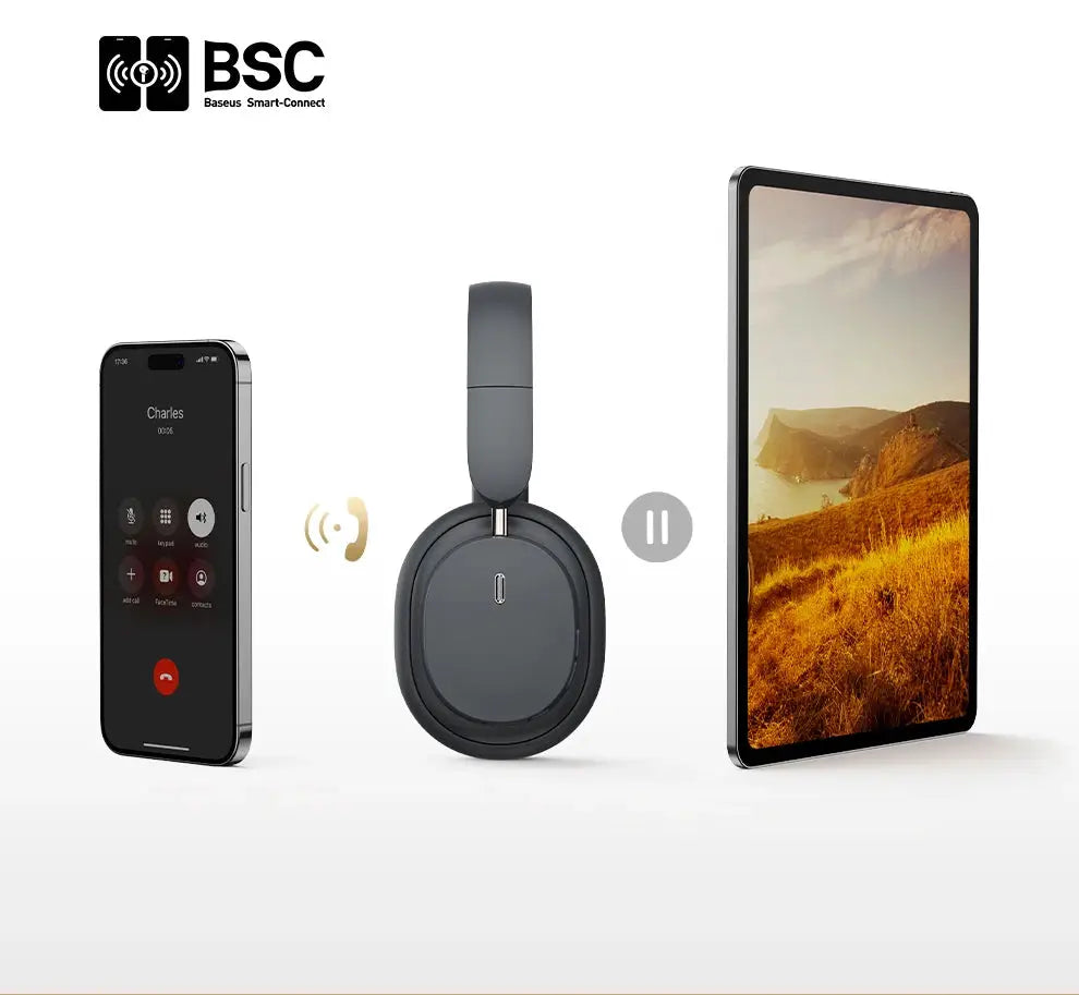 Baseus Bowie D05 Wireless Headphone 3D Spatial Audio Earphone Bluetooth 5.3 Headset 40mm Driver Foldable Over Ear Headphone 70H.