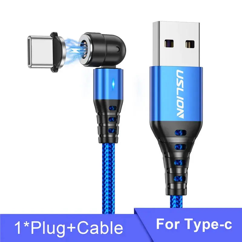 USLION 540 Rotate 5A Magnetic Cable Fast Charging Type C Cable Micro USB Magnet Charge Phone Data Line Wire For iphone 15 Xiaomi Tarot Yeah