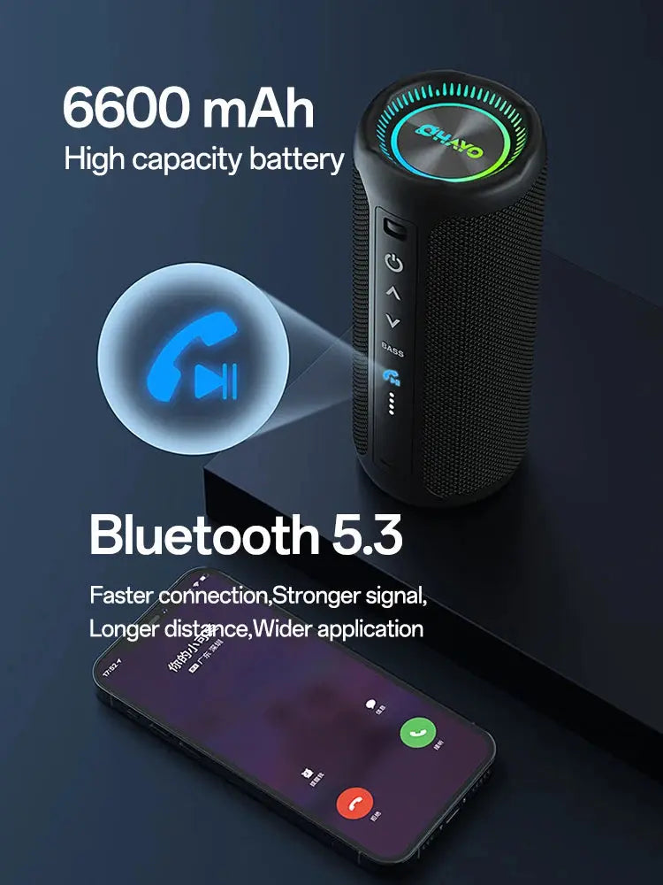 Ohayo Portable Waterproof Bluetooth Speaker 35W Drivers with Powerful 360-Degree Sound and Thundering Bass,TWS,IPX7 Waterproof.