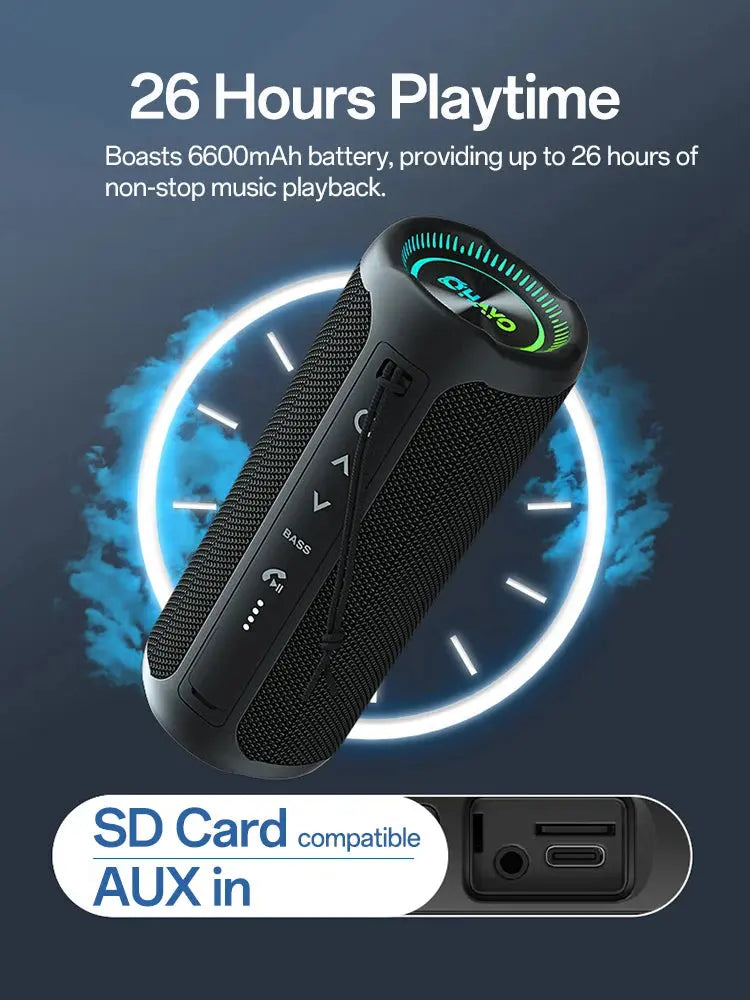 Ohayo Portable Waterproof Bluetooth Speaker 35W Drivers with Powerful 360-Degree Sound and Thundering Bass,TWS,IPX7 Waterproof.